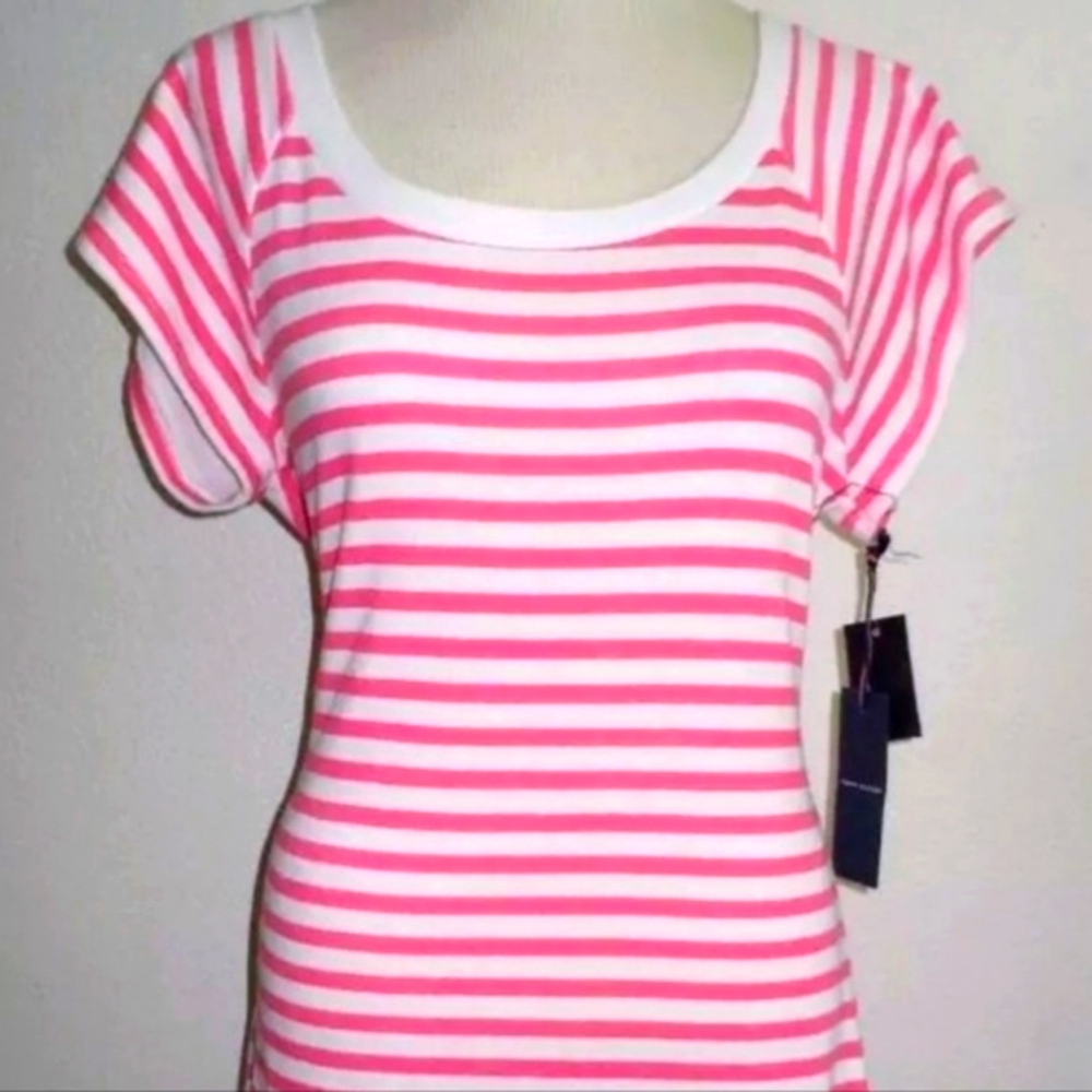 NWT Tommy Girl Pink & White Striped Corset T-Shirt Dress